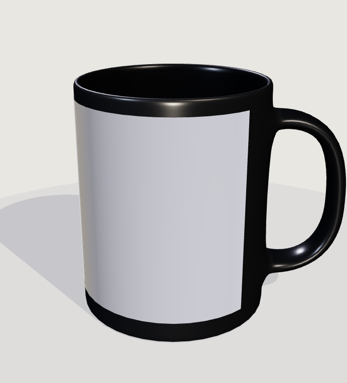 Modelo de caneca preta disponível no configurador